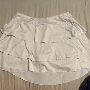 Kyodan Cream Bubble Mini Skirt Tiered Resort Wear